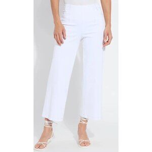 NWT Lysse LYSSÉ Layton Wide Leg Crop White Knit Jeans Size Medium